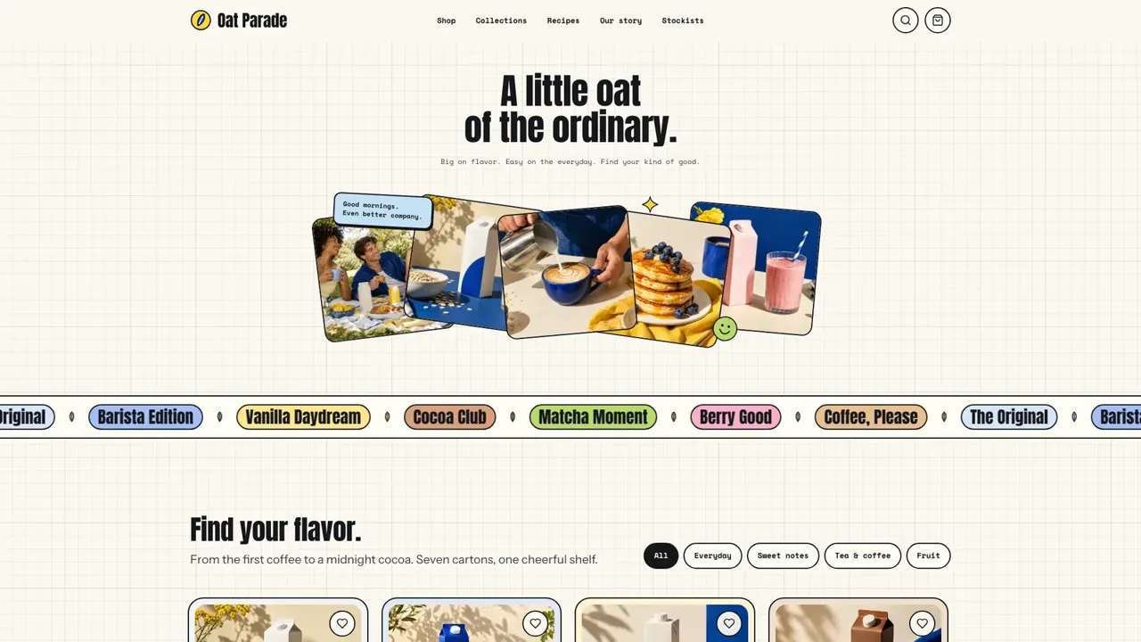 Grid-Paper Beverage Brand Site preview
